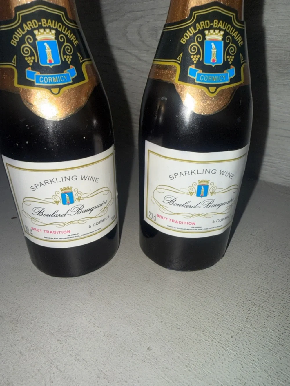 Metallic Gold Mini Champagne Bottle Candles - Pair